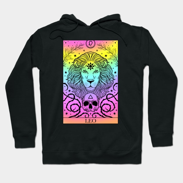 Zodiac sign tarot card Leo Hoodie by OccultOmaStore